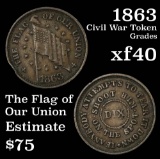 1863 The Flag of our Union Civil War Token Grades xf