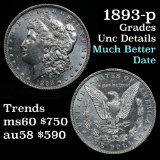 1893-p Morgan Dollar $1 Grades Unc Details (fc)