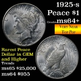 ***Auction Highlight*** 1925-s Peace Dollar $1 Grades Choice+ Unc (fc)