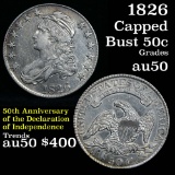 1826 Capped Bust Half Dollar 50c Grades AU, Almost Unc (fc)