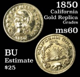 1850 California Gold Replica Grades BU, Brilliant Unc