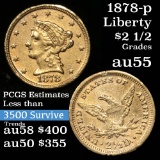 1878-p Gold Liberty Quarter Eagle $2 1/2 Grades Choice AU (fc)