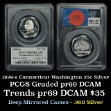 PCGS 1999-s Conneticut Silver State Quarter 25c Graded pr69 DCAM By PCGS