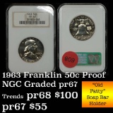 NGC 1963 Proof Franklin Half Dollar 50c Graded pr67 By NGC