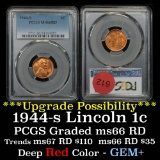 PCGS 1944-s Lincoln Cent 1c Graded ms66 RD By PCGS