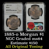 NGC 1885-o Morgan Dollar $1 Graded ms64 By NGC