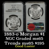 NGC 1883-o Morgan Dollar $1 Graded ms65 By NGC