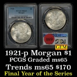 PCGS 1921-p Morgan Dollar $1 Graded ms65 By PCGS