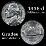 1956-d Jefferson Nickel 5c Grades Unc Details