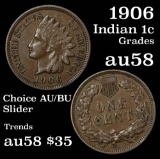 1906 Indian Cent 1c Grades Choice AU/BU Slider