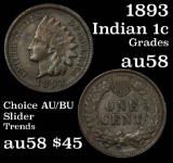 1893 Indian Cent 1c Grades Choice AU/BU Slider