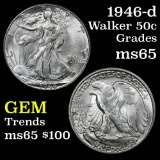 1946-d Walking Liberty Half Dollar 50c Grades GEM Unc