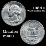 1954-s Washington Quarter 25c Grades Select Unc