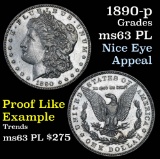 1890-p Morgan Dollar $1 Grades Select Unc PL (fc)