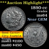 ***Auction Highlight*** 1890-cc Morgan Dollar $1 Grades Select Unc (fc)