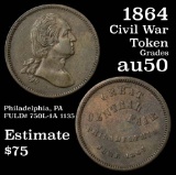 1864 Civil War Token Grades AU, Almost Unc