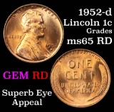 1952-d Lincoln Cent 1c Grades GEM Unc RD