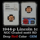 NGC 1944-p Lincoln Cent 1c Graded ms65 RD By NGC