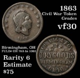 1863 Civil War Token Grades vf++