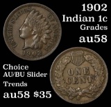 1902 Indian Cent 1c Grades Choice AU/BU Slider