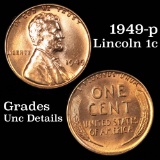 1949-p Lincoln Cent 1c Grades Unc Details