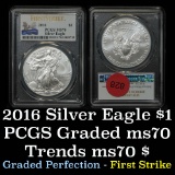 PCGS 2016 Silver Eagle Dollar $1 Graded ms70 By PCGS