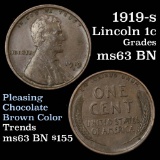 1919-s Lincoln Cent 1c Grades Select Unc BN