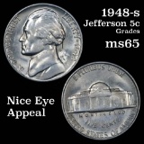 1948-s Jefferson Nickel 5c Grades GEM Unc