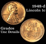 1948-d Lincoln Cent 1c Grades Unc Details