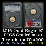 PCGS 2016 Five Dollar Gold Eagle $5 Graded ms70 By PCGS (fc)