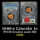 PCGS 1949-s Lincoln Cent 1c Graded ms65 RD By PCGS