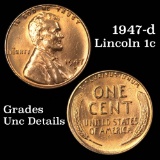 1947-d Lincoln Cent 1c Grades Unc Details