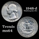 1948-d Washington Quarter 25c Grades Choice Unc