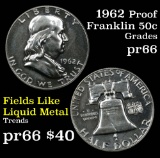 1962 Franklin Half Dollar 50c Grades GEM+ Proof