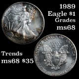 1989 Silver Eagle Dollar $1 Grades GEM+++ Unc