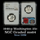 NGC 1946-p Washington Quarter 25c Graded ms64 By NGC