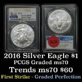 PCGS 2016 Silver Eagle Dollar $1 Graded ms70 By PCGS