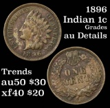 1896 Indian Cent 1c Grades AU Details