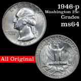 1946-p Washington Quarter 25c Grades Choice Unc