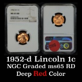 NGC 1952-d Lincoln Cent 1c Graded ms65 RD By NGC