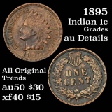 1895 Indian Cent 1c Grades AU Details