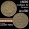 1859 Indian Cent 1c Grades AU, Almost Unc