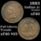 1883 Indian Cent 1c Grades xf