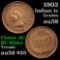 1902 Indian Cent 1c Grades Choice AU/BU Slider