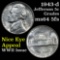 1943-d Jefferson Nickel 5c Grades Choice Unc 5fs