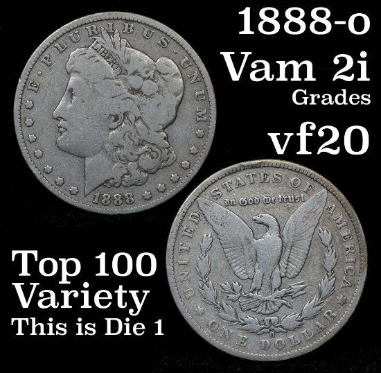 Top 100 1888-o Morgan Dollar $1 Vam 2 Grades vf, very fine