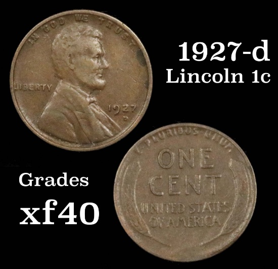 1927-d Lincoln Cent 1c Grades xf