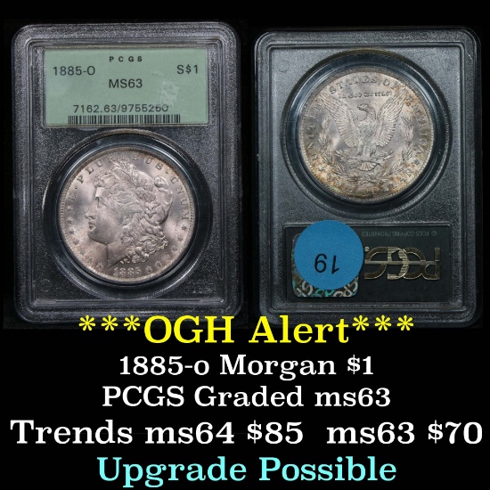 PCGS 1885-o Morgan Dollar $1 Graded ms63 by PCGS OGH