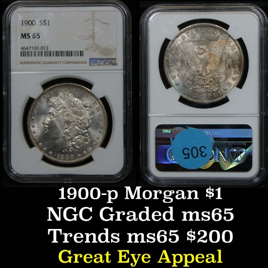 NGC 1900-p Morgan Dollar $1 Graded ms65 By NGC (fc)