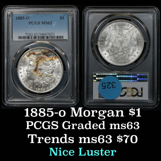 PCGS 1885-o Morgan Dollar $1 Graded ms63 By PCGS